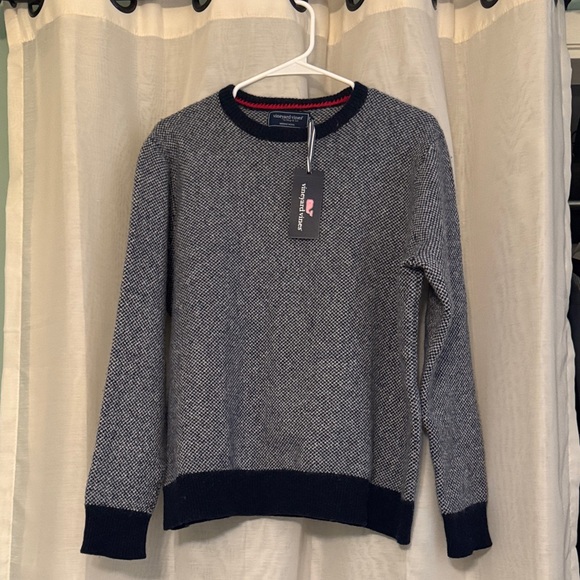 Vineyard Vines Blue and Gray Crewneck Sweater. Merino wool